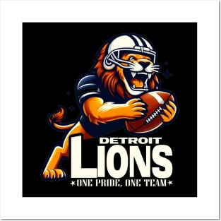 detroit lions, One Pride, One Team Posters and Art